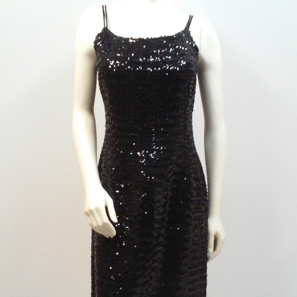 Vintage 60s Black Sequin Dress Pencil Wiggle Cocktail Dress Size Small M Vintage 60s Black Sequin Dress Pencil Wiggle Cocktail Dress Size Small M